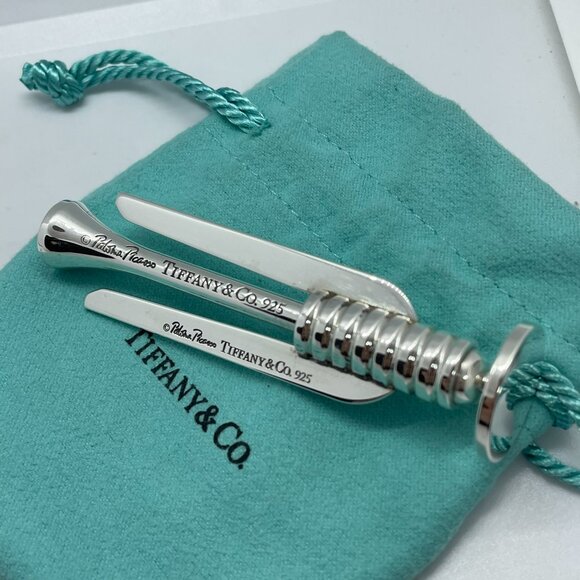 Tiffany & Co Paloma Picasso Golf Divot Tool Ball Marker Tee Set Sterling - Picture 3 of 11